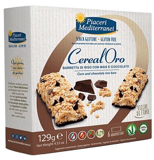 PIACERI MEDITERRANEI BARRETTA DI RISO CON MAIS E CIOCCOLATO 129 G - Fontenova srl