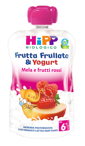 HIPP BIO FRUTTA FRULLATA YOGURT MELA FRUTTI ROSSI 90 G - Fontenova srl