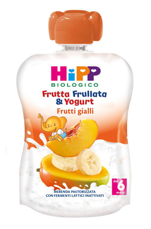 HIPP BIO FRUTTA FRULLATA YOGURT FRUTTI GIALLI 90 G - Fontenova srl
