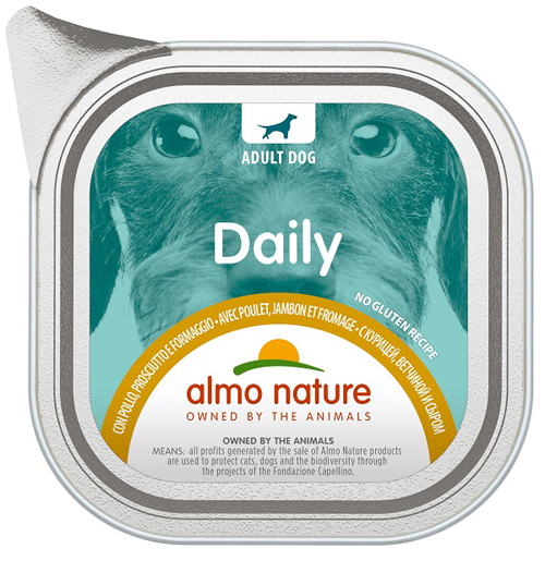DAILY MENU DOG POLLO PROSCIUTTO FORMAGGIO 100 G - Fontenova srl