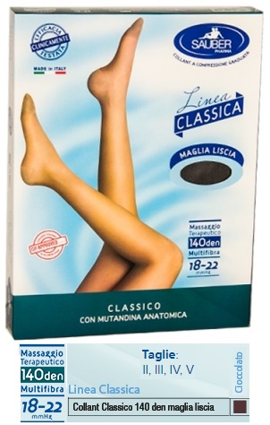 SAUBER CLASSICO COLLANT 140 DENARI MAGLIA LISCIA CIOCCOLATO 5 - Fontenova srl