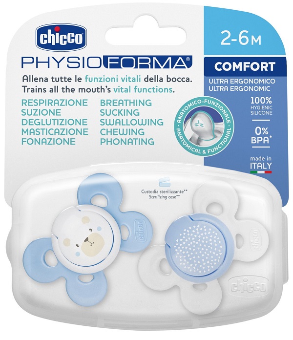 CHICCO SUCCHIETTO COMFORT BOY SILICONE 2-6 MESI 2 PEZZI - Fontenova srl