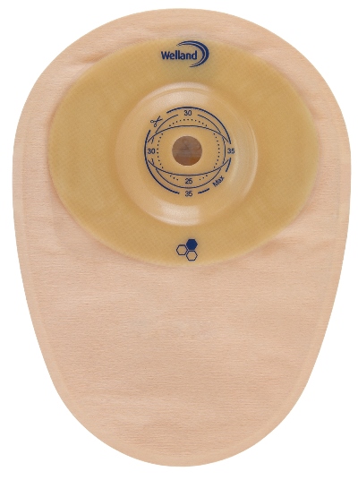 SACCA PER COLOSTOMIA WELLAND AURUM CONVEX COLO MIDI OPACA PRETAGLIATA DIAMETRO 32 MM INIZIO CONVESSITA' 35 MM 10 PEZZI - Fontenova srl