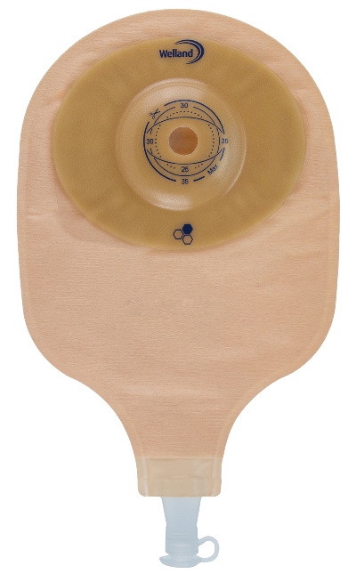 SACCA PER UROSTOMIA OPACA RITAGLIABILE AURUM CONVEX URO MIDI CON MIELE DI MANUKA DIAMETRO 13-48 MM INIZIO CONVESSITA' 48 MM 10 PEZZI - Fontenova srl