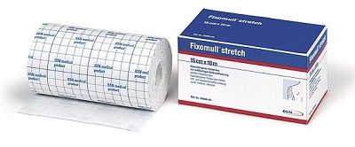 FASCIA AUTOADESIVA IPOALLERGENICA FIXOMULL STRETCH PER FISSAGGIO CATETERI M 10 X 10 CM - Fontenova srl