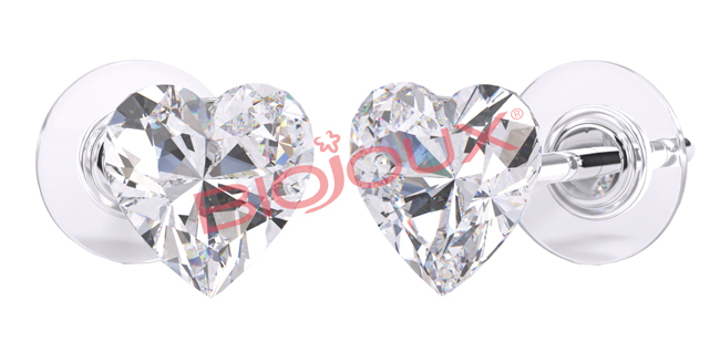 ORECCHINO POST FORATURA SWAROVSKI CRYSTAL HEART ARTICOLO BJT964 - Fontenova srl