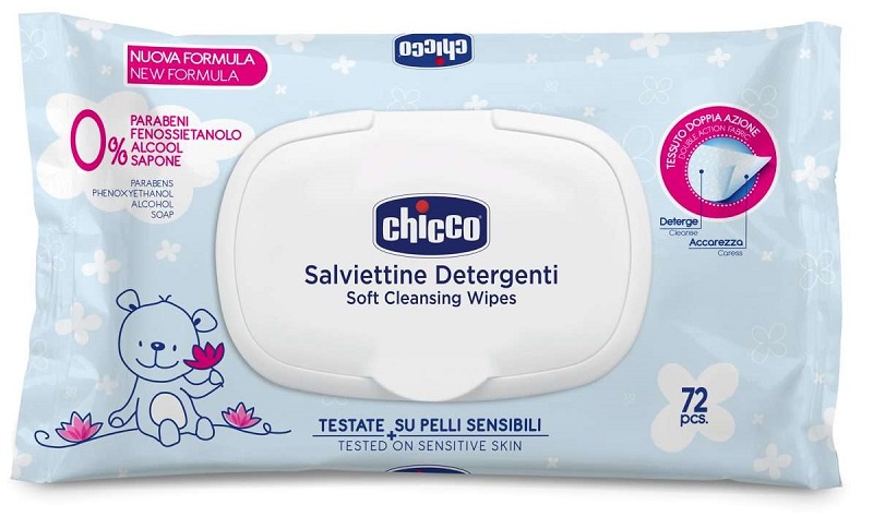 CHICCO COSMESI SALVIETTE 72 PEZZI PLAQ - Fontenova srl