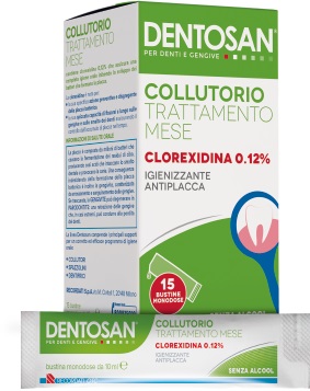 DENTOSAN COLLUTORIO MONODOSE TRATTAMENTO MENSILE 0,12% 15 BUSTINE DA 10 ML - Fontenova srl