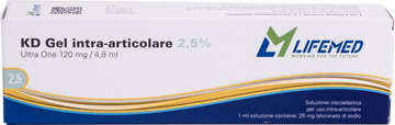SIRINGA INTRA-ARTICOLARE KD GEL ACIDO IALURONICO 2,5% ULTRA ONE 120 MG/4,8 ML - Fontenova srl