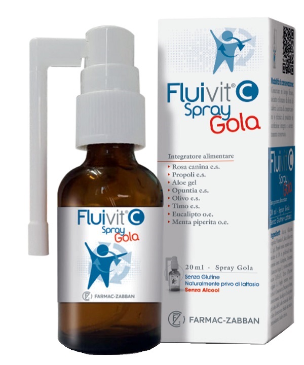 FLUIVIT C SPRAY GOLA 20 ML SENZA GLUTINE NATURALMENTE PRIVO DI LATTOSIO SENZA ALCOOL - Fontenova srl