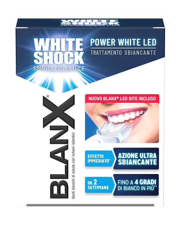 BLANX WHITE SHOCK TRATTAMENTO SBIANCANTE POWER WHITE 30 ML + LED BITE - Fontenova srl