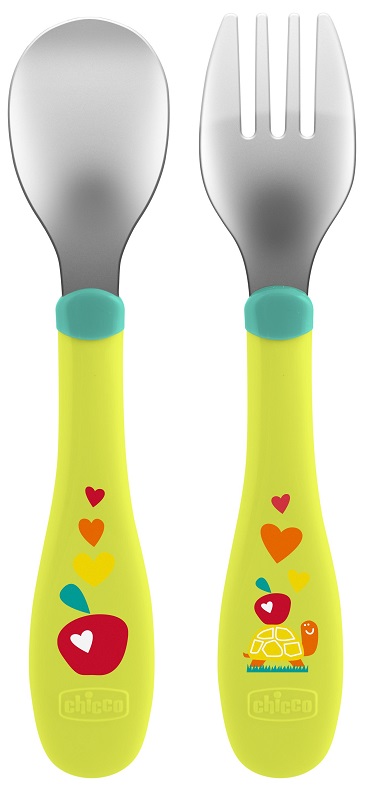 CHICCO POSATE INOX 18M+ VERDE - Fontenova srl