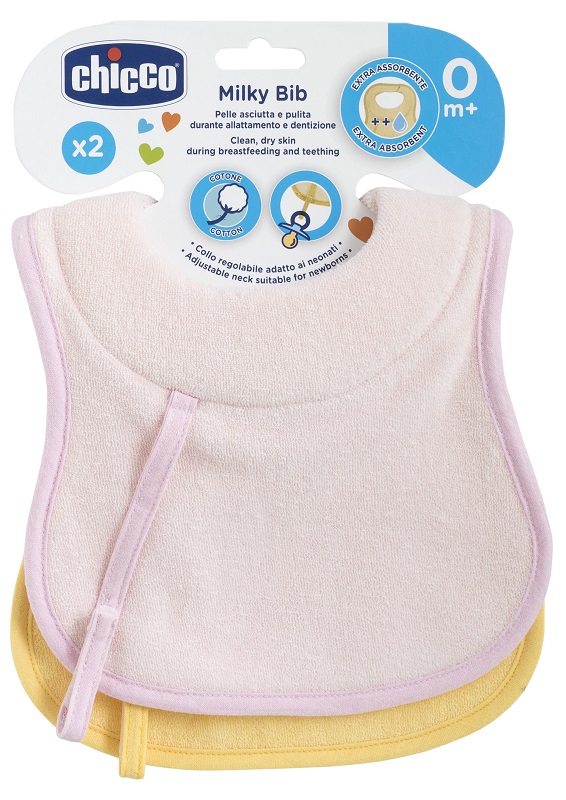 CHICCO BAVAGLINE 0M+ 2PZ ROSA - Fontenova srl