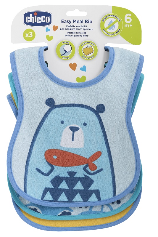 CHICCO BAVAGLINO PAPPA 6M 3 PEZZI BOY - Fontenova srl