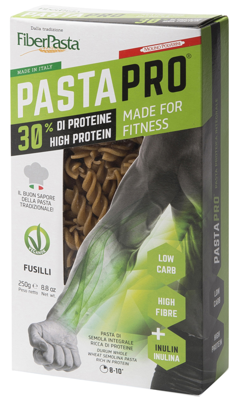 PASTAPRO FUSILLI INTEGRALI 30% PROTEINE 250 G - Fontenova srl