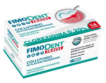 FIMODENT TRAVEL COLLUTORIO CLOREXIDINA SPDD 0,20% 14 FLACONCINI MONODOSE 10 ML - Fontenova srl