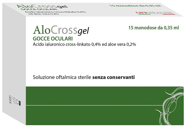 ALOCROSS SOLUZIONE OFTALMICA ACIDO IALURONICO CROSS-LINKATO 0,2% E ALOE VERA 15 MONODOSE DA 0,35 ML - Fontenova srl