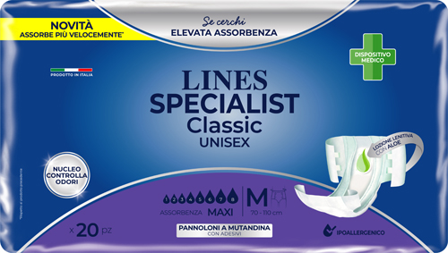 PANNOLONE MUTANDA LINES SPECIALIST CLASSIC MM MAXI 20 PEZZI - Fontenova srl