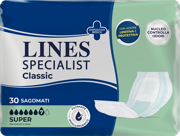 PANNOLONE LINES SPECIALIST CLASSIC SAGOMATO SUPER 30 PEZZI - Fontenova srl