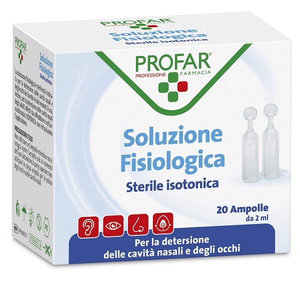 PROFAR SOLUZIONE FISIOLOGICA STERILE ISOTONICA 2 ML 20 AMPOLLE - Fontenova srl