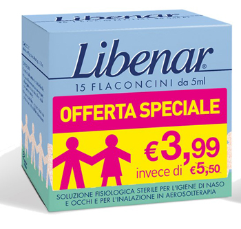 LIBENAR 15 FLACONCINI SOLUZIONE ISOTONICA 5 ML TAGLIO PREZZO - Fontenova srl