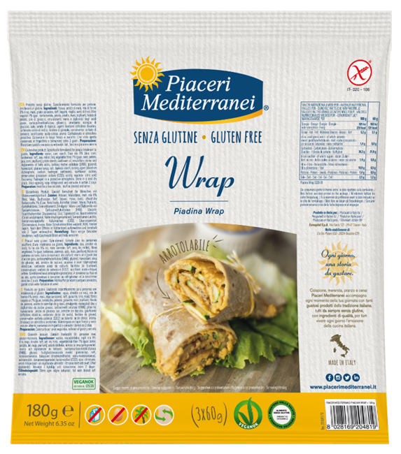 PIACERI MEDITERRANEI PIADINA WRAP 180 G - Fontenova srl