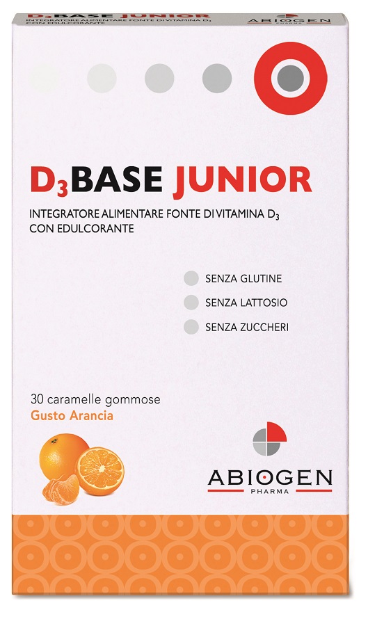 D3BASE JUNIOR 30 CARAMELLE GOMMOSE ARANCIA - Fontenova srl