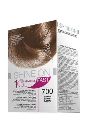 BIONIKE SHINE ON FAST TRATTAMENTO COLORANTE CAPELLI BIONDO 700 FLACONE 60 ML + TUBO 60 ML - Fontenova srl
