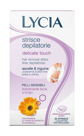 LYCIA STRISCE DEPILATORIE DELICATE TOUCH ASCELLE E INGUINE 20 PEZZI - Fontenova srl