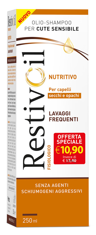 RESTIVOIL NUTRITIVO PER CAPELLI SECCHI E OPACHI LAVAGGI FREQUENTI OFFERTA SPECIALE 250 ML - Fontenova srl