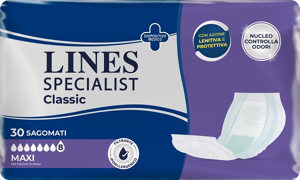PANNOLONE PER INCONTINENZA LINES SPECIAL CLASSIC SAGOMATO MAXI 30 PEZZI - Fontenova srl