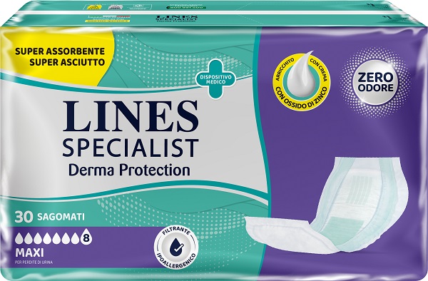 LINES SPECIALIST DERM PANNOLONE SAGOMATO MAXI 30 PEZZI - Fontenova srl