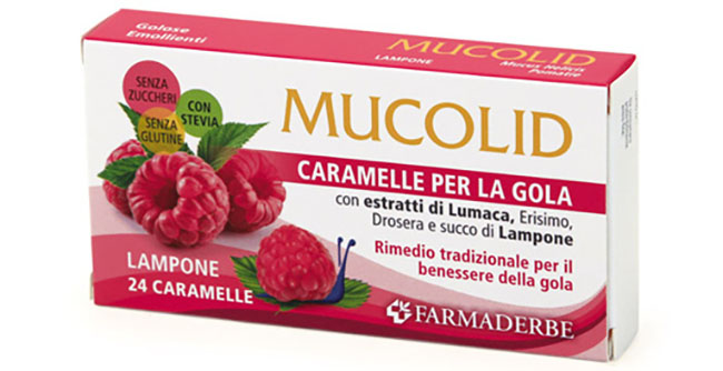 MUCOLID BRONC LUMACA & LAMPONE 24 CARAMELLE - Fontenova srl