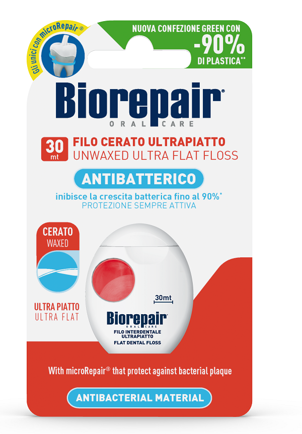 BIOREPAIR ORAL CARE ANTIBATTERICO FILO NON CERATO ULTRAPIATTO DENTI SENSIBILI 25+5 METRI - Fontenova srl