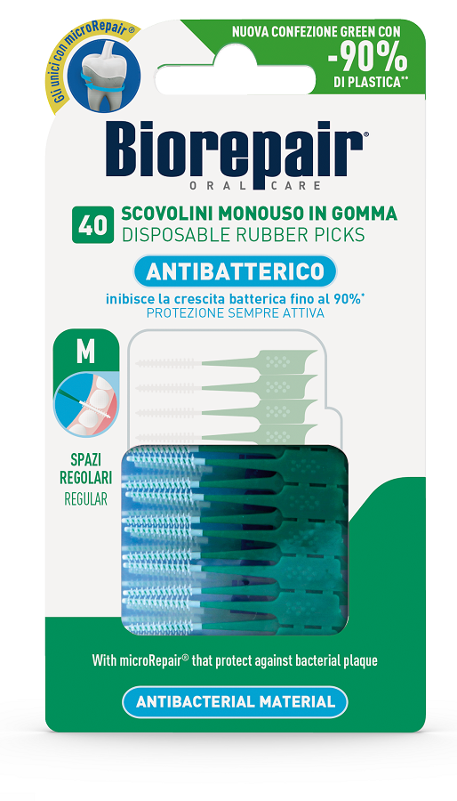 BIOREPAIR ORAL CARE ANTIBATTERICO 40 SCOVOLINI MONOUSO SPAZI REGOLARI - Fontenova srl