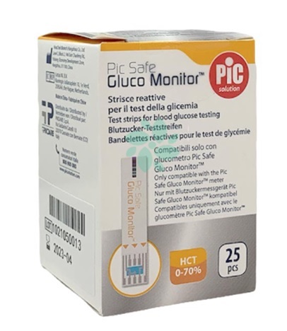 STRISCE MISURAZIONE GLICEMIA PIC GLUCO MONITOR 25 PEZZI - Fontenova srl