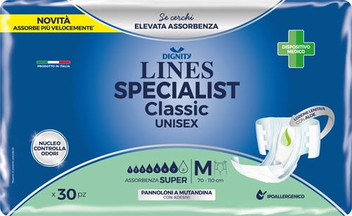PANNOLONE MUTANDINA LINES SPECIALIST CLASSIC SUPER ULTRA MM 30 PEZZI - Fontenova srl