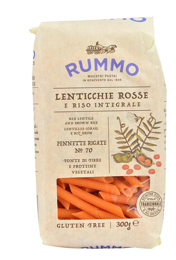 RUMMO PENNETTE RIGATE N 70 LENTICCHIE ROSSE E RISO INTEGRALE 300 G - Fontenova srl