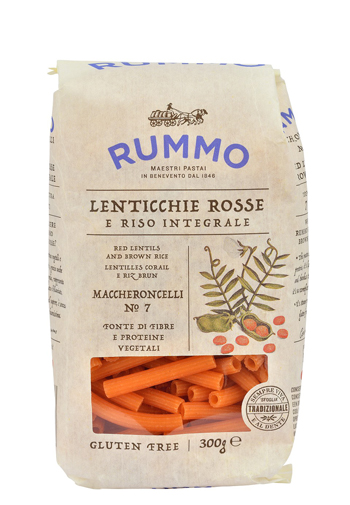 RUMMO MACCHERONCELLI N 7 LENTICCHIE ROSSE E RISO INTEGRALE 300 G - Fontenova srl