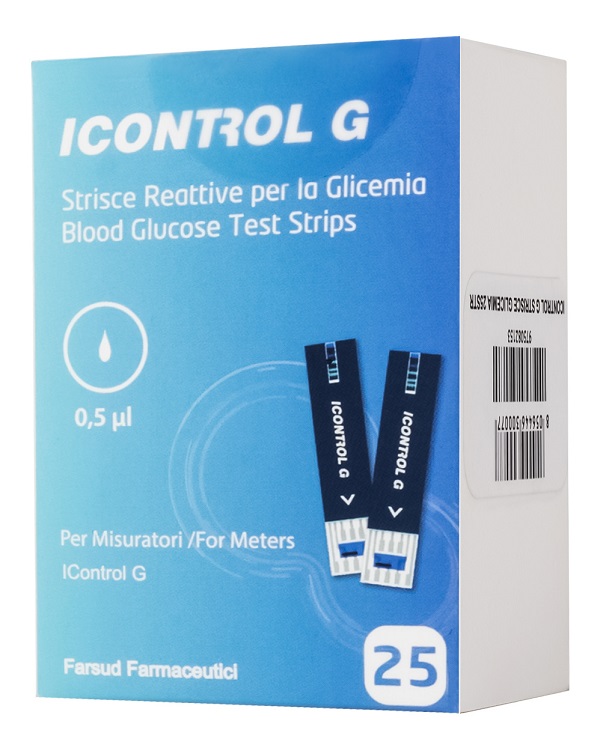 STRISCE MISURAZIONE GLICEMIA ICONTROL G 25 PEZZI - Fontenova srl