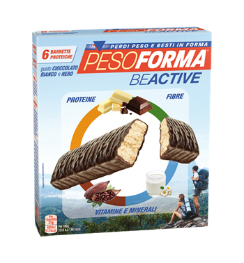 PESOFORMA BEACTIVE BARRETTA CIOCCOLATO BIANCO E NERO 6 PEZZI - Fontenova srl