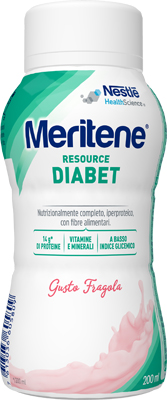 MERITENE RESOURCE DIABET FRAGOLA ALIMENTO IPERPROTEICO 28 VITAMINE E MINERALI 200 ML - Fontenova srl