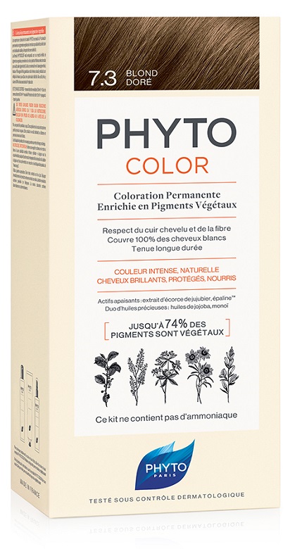 PHYTOCOLOR 7.3 BIONDO DORATO 1 LATTE + 1 CREMA + 1 MASCHERA + 1 PAIO DI GUANTI - Fontenova srl