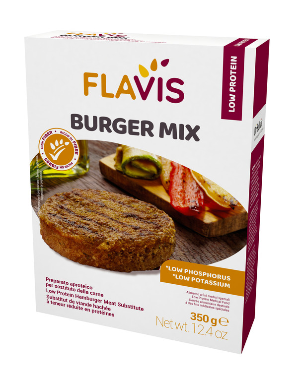 FLAVIS BURGER MIX PREPARATO APROTEICO PER SOSTITUTO DELLA CARNE 350 G - Fontenova srl