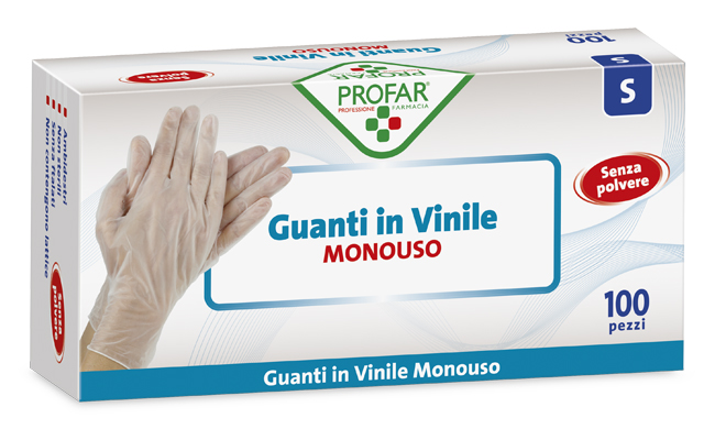 PROFAR GUANTO IN VINILE SENZA POLVERE S 100 PEZZI - Fontenova srl