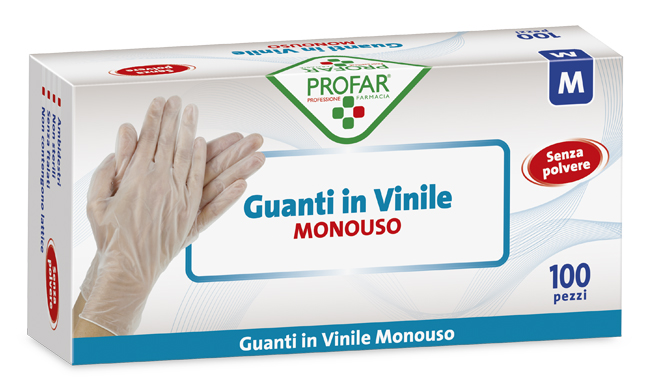 PROFAR GUANTO IN VINILE SENZA POLVERE M 100 PEZZI - Fontenova srl