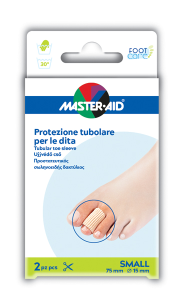PROTEZIONE TUBOLARE IN GEL MASTER-AID FOOTCARE ELASTICIZZATO SMALL 7,5 CM 15 MM 2 PEZZI C4 - Fontenova srl