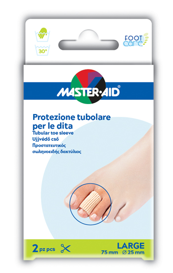 PROTEZIONE TUBOLARE IN GEL MASTER-AID FOOTCARE ELASTICIZZATO LARGE 7,5 CM 20 MM 2 PEZZI C5 - Fontenova srl