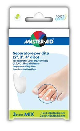 SEPARATORE DITA IN GEL MASTER-AID FOOTCARE MIX 1 SMALL + 2 MEDIUM C9 - Fontenova srl