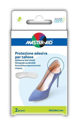 PROTEZIONE ADESIVA MASTER-AID FOOTCARE TRASPARENTE TALLONE 2 PEZZI A4 - Fontenova srl